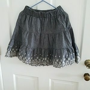 Joe Benbasset Gray Knee Length Embroidery Skirt M